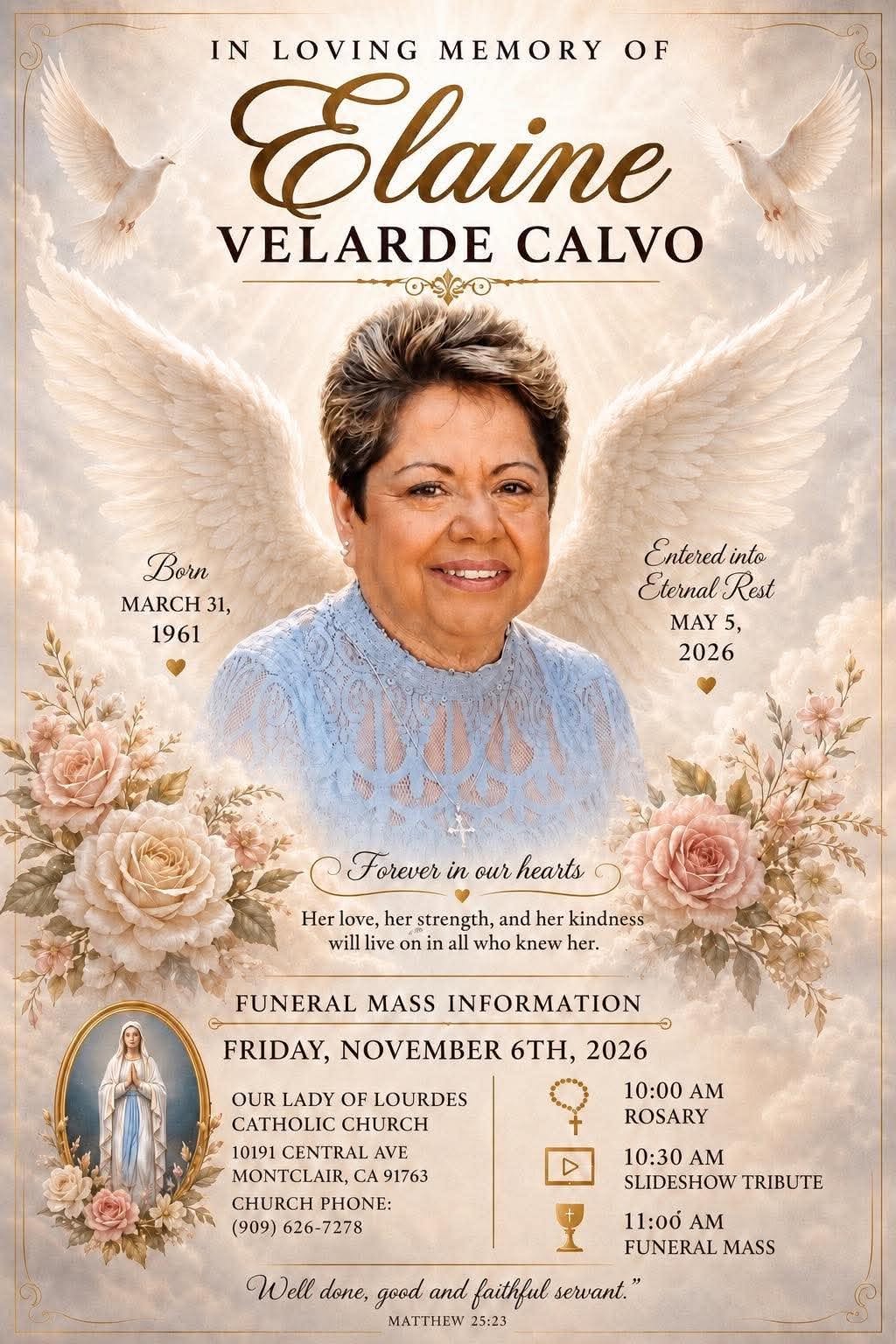 Services for Elaine Velarde Calvo